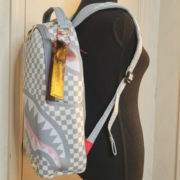 NWT SPRAYGROUND Knit SHARKS IN PARIS Cream DLX Backpack Soldout Limited Edition - Picture 3 of 16